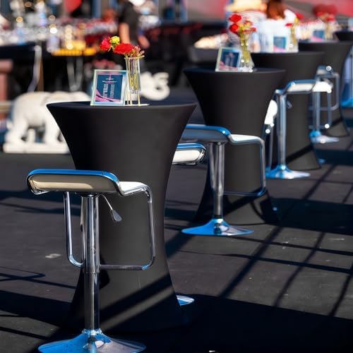 Cocktail Table Covers - 6 Pack 32x43 Inch Table Cloth - Black