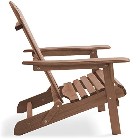 Casafield Folding Adirondack Chair, Cedar Wood Outdoor Fire Pit Lounge Chairs...