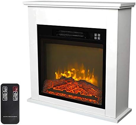 25''W Freestanding Electric Fireplace Stove Space Heater with Realist...