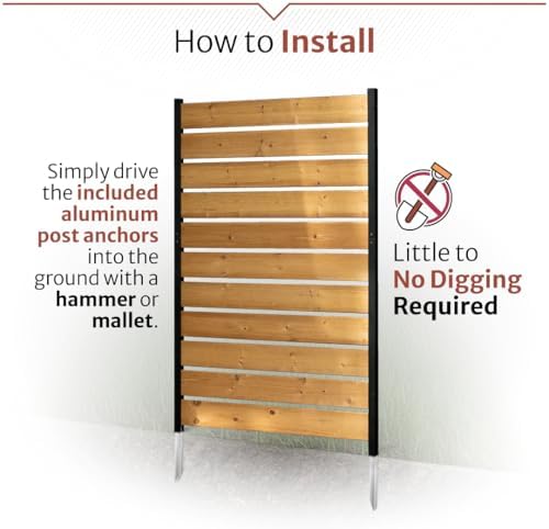 Enclo Concord Privacy Screen, Cedar Wood DIY No Dig Kit
