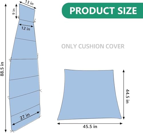 MICTONY Outdoor Hanging Lounge Chair Replacement Cushion Cover and Umbrella F...