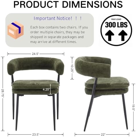 EALSON Upholstered Dining Chairs Set of 6 Modern Fabric Dining Room Chairs wi...