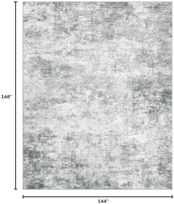 WITSHOCK 12x14 Area Rugs for Living Room Washable Abstract Rug Gray