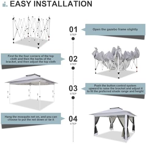 COBIZI 12x12 Pop up Gazebo on Clearance with Mosquito Netting, Carpas para Pa...