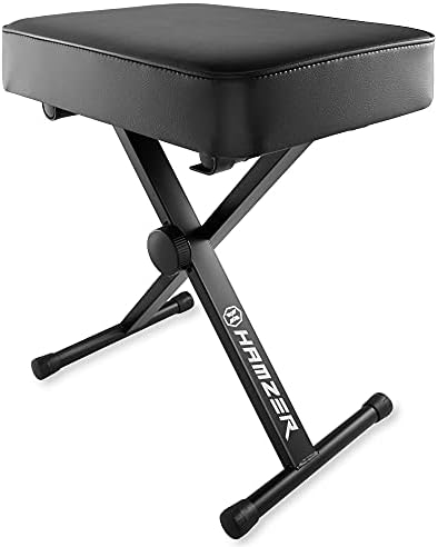 Hamzer Adjustable Padded Keyboard Bench, Heavy-Duty Foldable and Portable X-S...