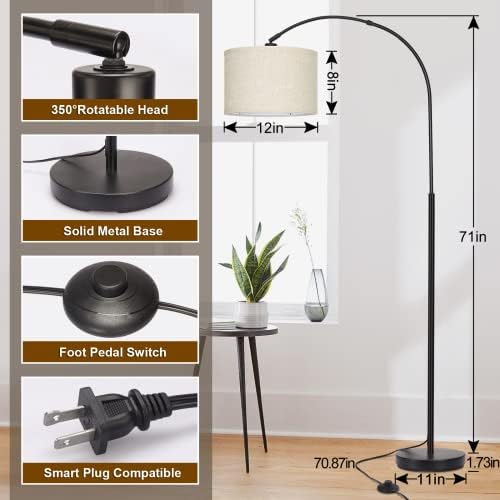 Seaside village Arc Floor Lamps for Living Room, Modern Standing Lamp with Ad...