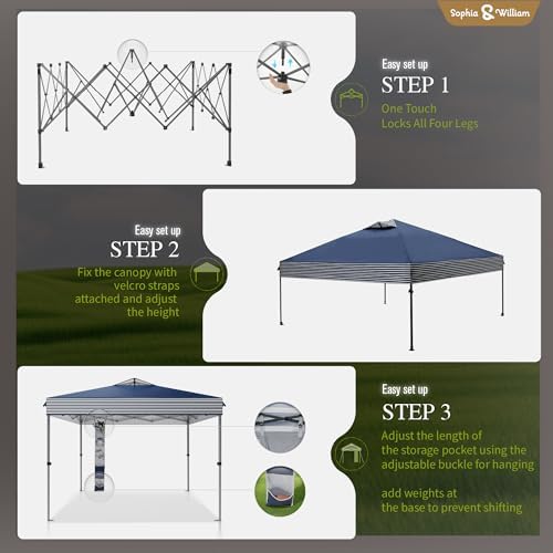 Sophia & William Canopy Tent 10x10 Pop up, One Person Push Set up Tents