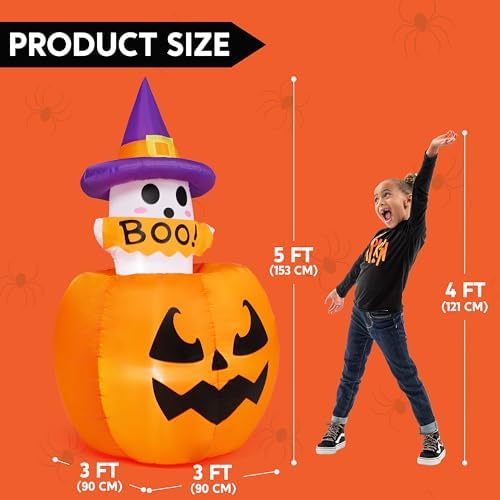Joiedomi 5ft Tall Halloween Animated Inflatables Outdoor Decorations, Inflata...
