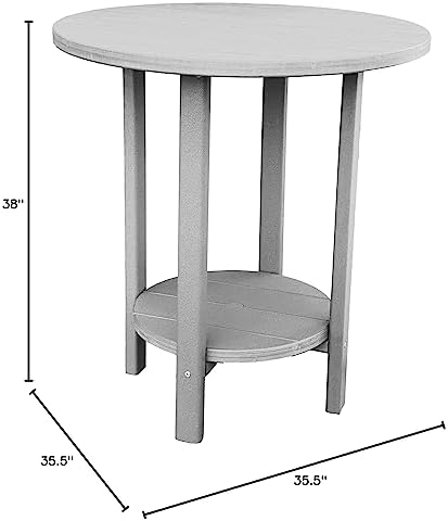 Phat Tommy Round Bar Height Patio Table - Outdoor Bar Table - Balcony Height ...