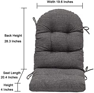 QILLOWAY Outdoor High Back Chair Cushion for Adirondack, All Weather Rocking ...