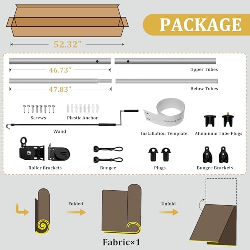 Shade&Beyond Outdoor Roller Shades with Splicing Design, 8' W x 8'...