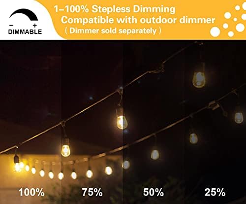 SUNTHIN 2 Pack 48FT Outdoor String Lights,Hanging Incandescent String Lights ...