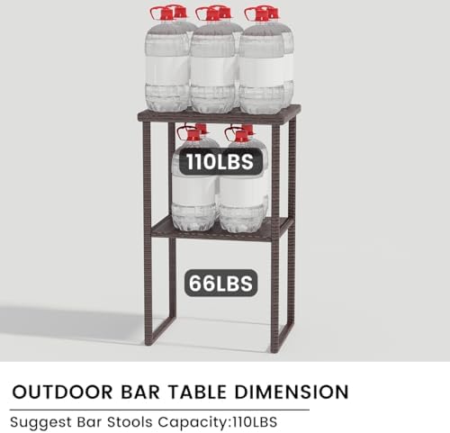 Sundale Outdoor Wicker Bar Table, 36” Height Patio High Top Dining Table