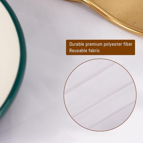 10 Pack White Round Tablecloths, 120 Inch Stain Resistant and Wrinkle Polyest...