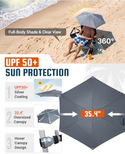 KingCamp Hammock Chair with Umbrella & Footrest,Camping Chair with Canopy