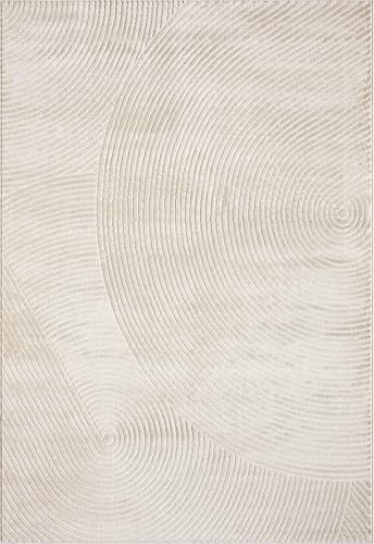 Abani Neutral Beige Area Rug | 9' x 12' Tan Geometric Carpet with Zen...