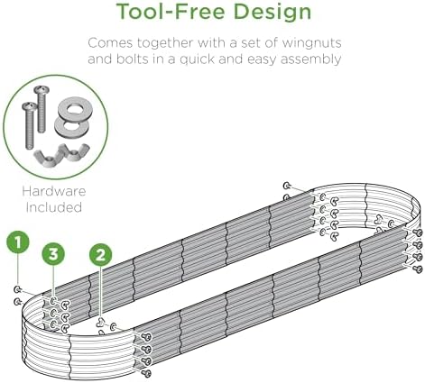Best Choice Products 8x2x1ft Outdoor Metal Raised Garden Bed, Oval Deep Root ...