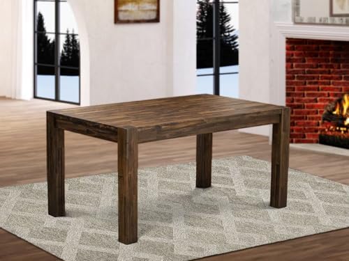 East West Furniture CN6-07-T Celina Dining Room Table - Rectangle Rustic Farm...