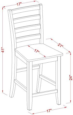 East West Furniture FAIR9-CAP-W 9 Piece Counter Height Pub Set Includes a Squ...