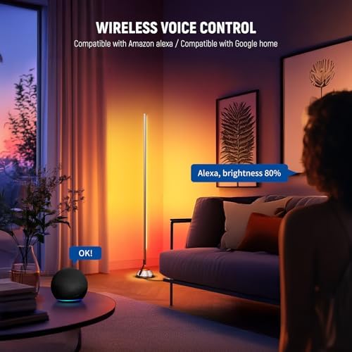 NEEWER Smart RGB IC W Floor Lamp, 1500lm LED Standing Corner Light Compatible...