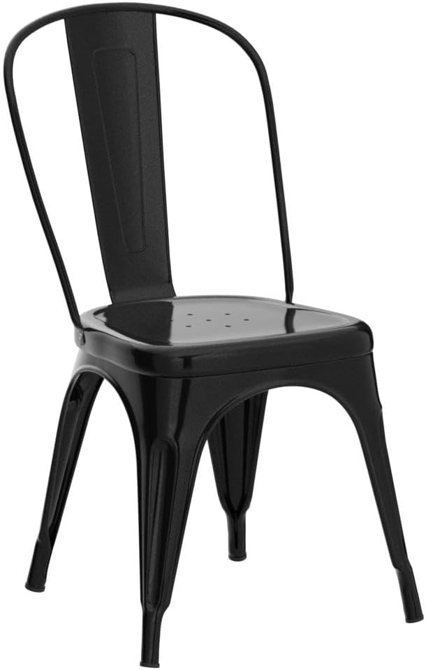 Nazhura Metal Dining Chair Farmhouse Tolix Style for Kitchen Dining Room Café...