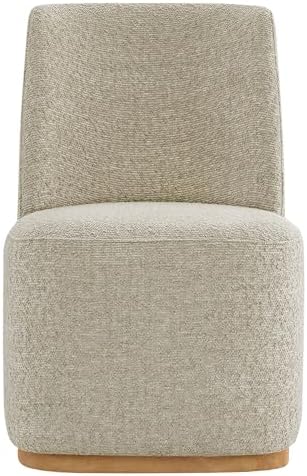 CHITA Upholstered Rolling Dining Chair on Casters Set of 4, Oatmeal