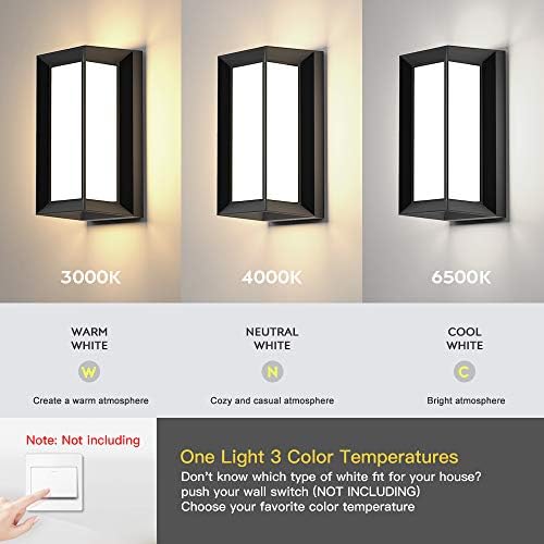 Sytmhoe Outdoor Wall-Porch-Light, Modern Exterior LED Wall Sconce,24W-Led Mat...