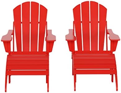 WestinTrends Malibu Outdoor Lounge Chair Set, 4-Pieces Adirondack Chair Set o...