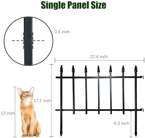 Thealyn 18" H x 22" W Decorative Metal Garden Border Fence, 10 Pane...
