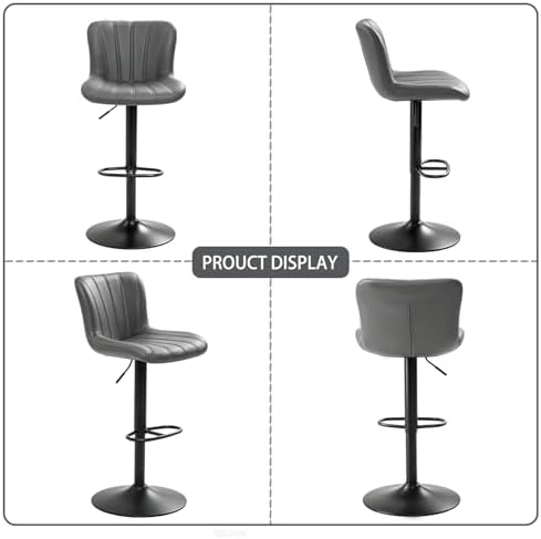 Bar Stools Set of 2, Modern Swivel Bar Stools Adjustable Height, Faux Leather...