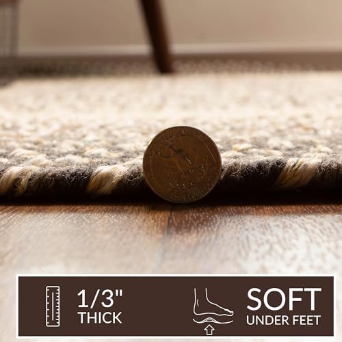 Super Area Rugs Braided Rug Round 8ft Farmhouse Kitchen Rug - Ridgewood Braid...