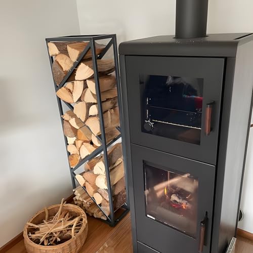 Yohsnor 46x12in Indoor Firewood Rack,Multiple Storage Zones for Fire Pits