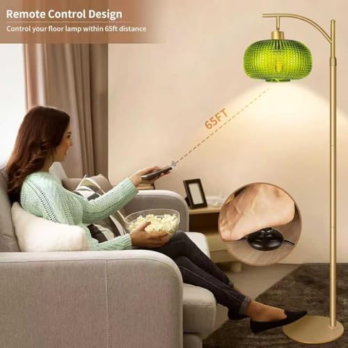 Modern Floor Lamp for Living Room, Mid Century Standing Lamp Green Shade