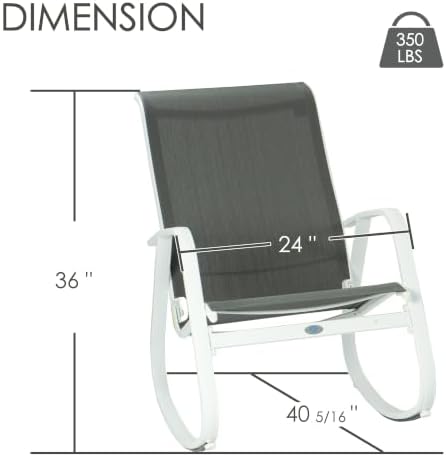 Kozyard Outdoor Rocking Chair, Powder-Coated Aluminum Frame