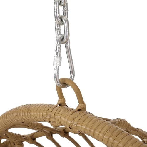 Christopher Knight Home Mariah Wicker Hanging Chair with Cushion, Outdoor Ind...