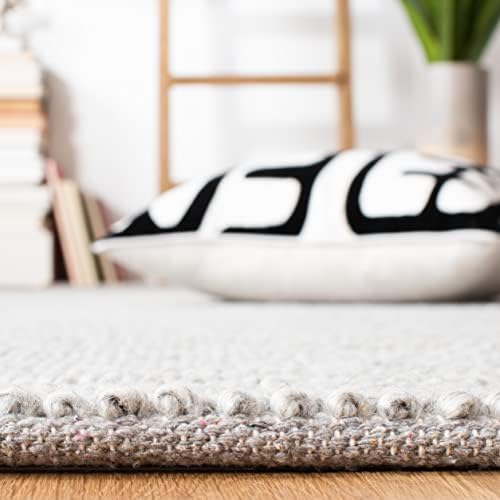 SAFAVIEH Natura Area Rug 6x8, Wool Knotted Silver NAT425G