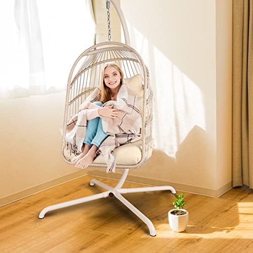 Chihee Hanging Egg Chair Stand,Strong Iron Hammock Chairs Frame with Spring H...