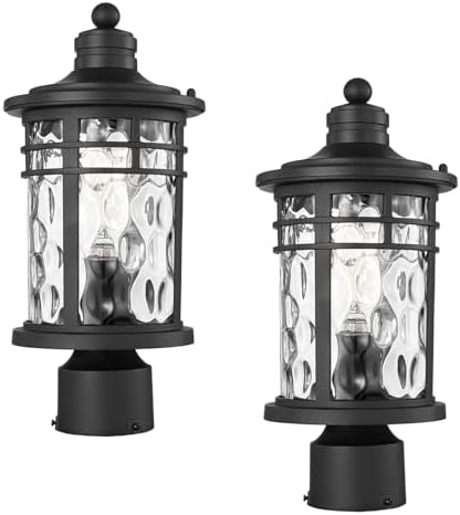 Post Lights Aluminum Pillar Lights Outdoor 14.6 Post Lantern with Water Rippl...