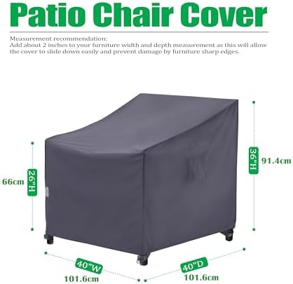 F&J Outdoors Patio Chair Covers, Grey, 40" W x 40" D x 36"...