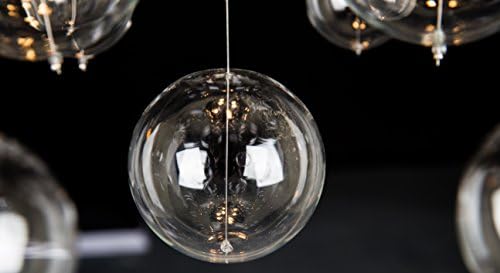 Saint Mossi Modern Glass Bubble Chandelier Lighting, Raindrop Flush Mount Cei...