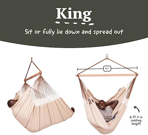 LA SIESTA® - XL King Habana Cotton Hammock Chair & CasaMount - Hanging Ch...