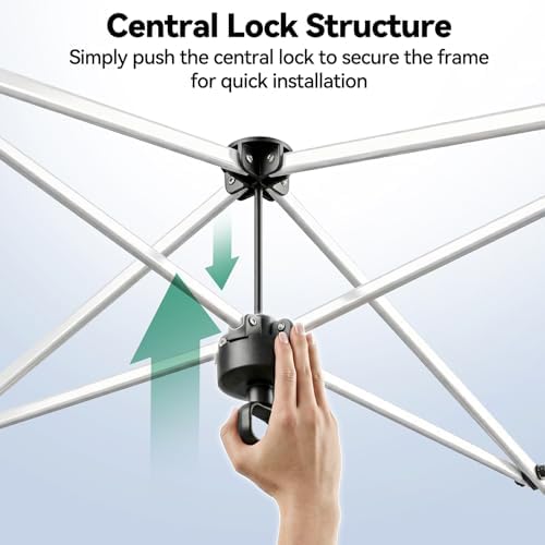 COBIZI 10x10 Pop up Gazebo, One-Push Setup Canopy Tent(Light Gray & Gray)