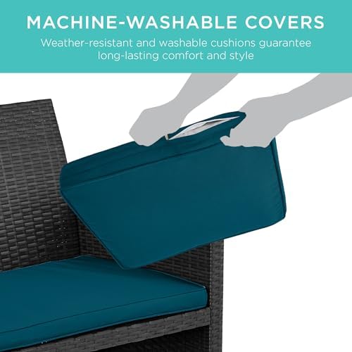 Best Choice Products 4-Piece Outdoor Wicker Patio Conversation Furniture Set ...