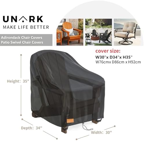 Outdoor Adirondack Chair Cover 2 Pack,Heavy Duty Patio Covers Waterproof, Out...