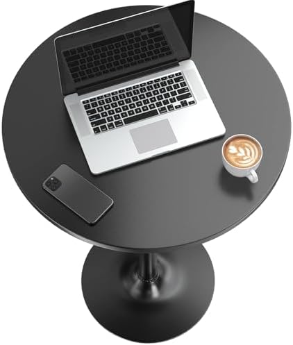 Furmax Bistro Pub Table Round Bar Height Cocktail Table for Home Bar, Round B...