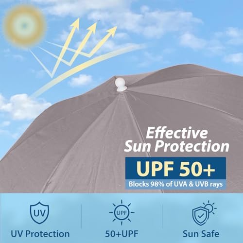 AMMSUN Chair Umbrella with Universal Clamp Adjustable 47 inches and 360° Swiv...