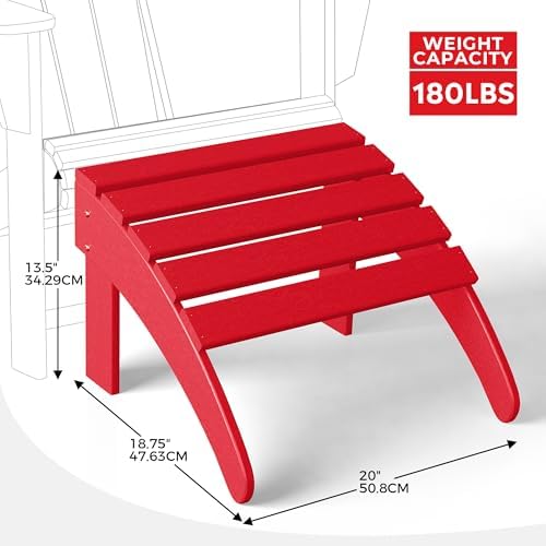 Costaelm Adirondack Chair Footrest Foldable Ottoman, Folding Ottoman Outdoor ...