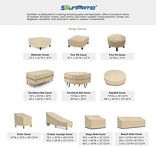 SunPatio Heavy Duty Outdoor Daybed Cover, 75" Dia x 35"/16” H, Beige