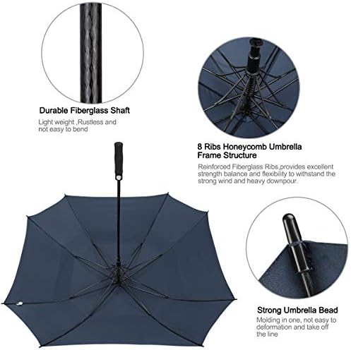 G4Free 62/68 Inch Extra Large Golf Umbrella Square Windproof Stick Umbrella