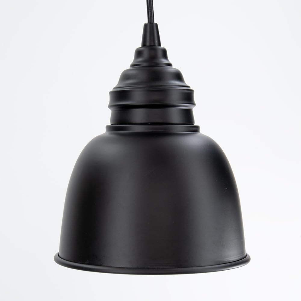 Worth Home Matte Black Pendant Recessed Can Conversion Kit Small Black Dome